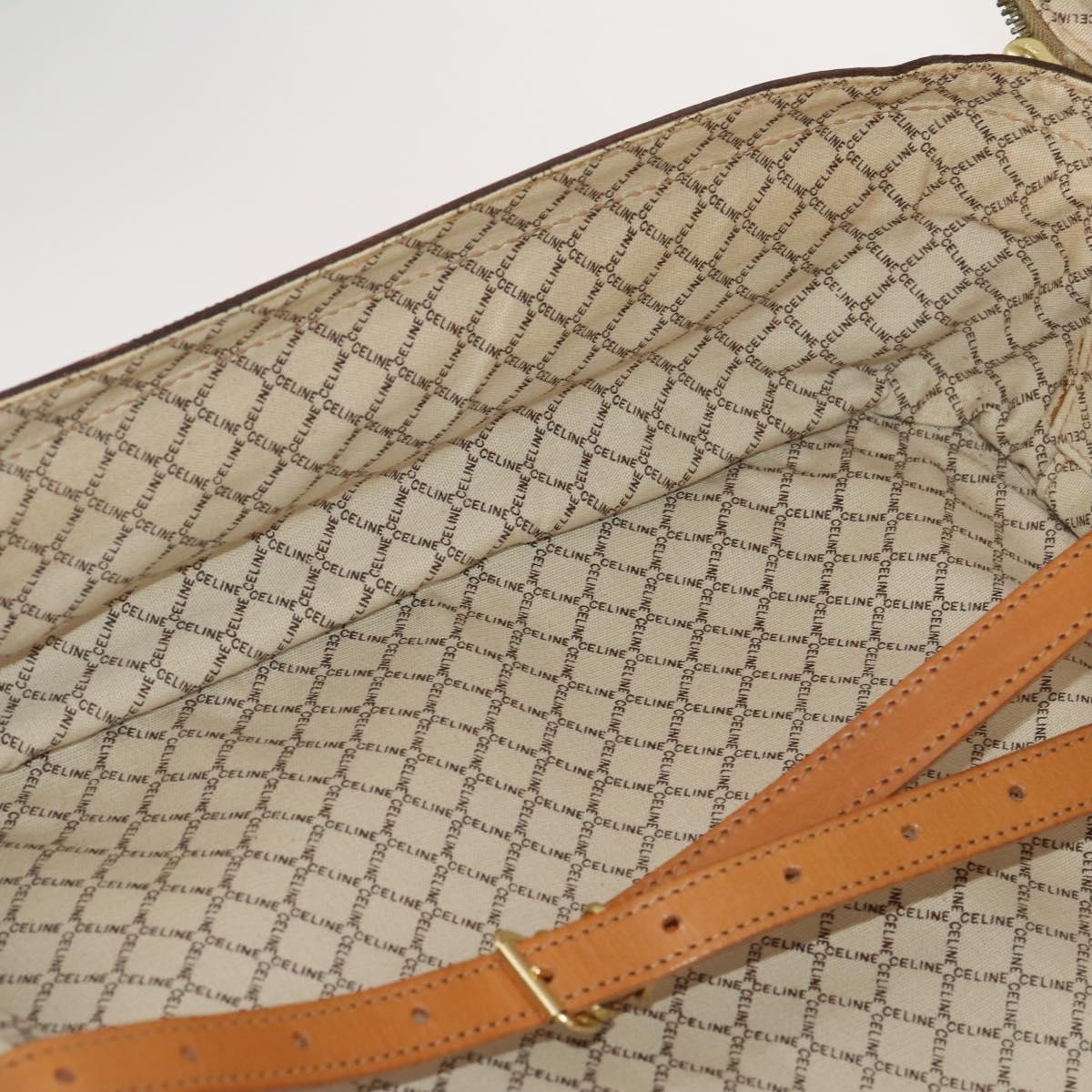 CELINE Macadam Canvas Hand Bag Trunk PVC Leather Brown Gold Auth bs34844A