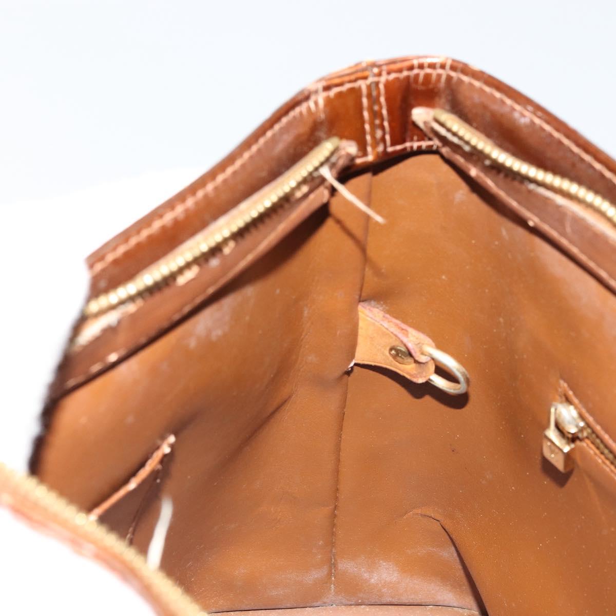 LOUIS VUITTON Monogram Vernis Houston Hand Bag Bronze M91122 LV Auth bs34850