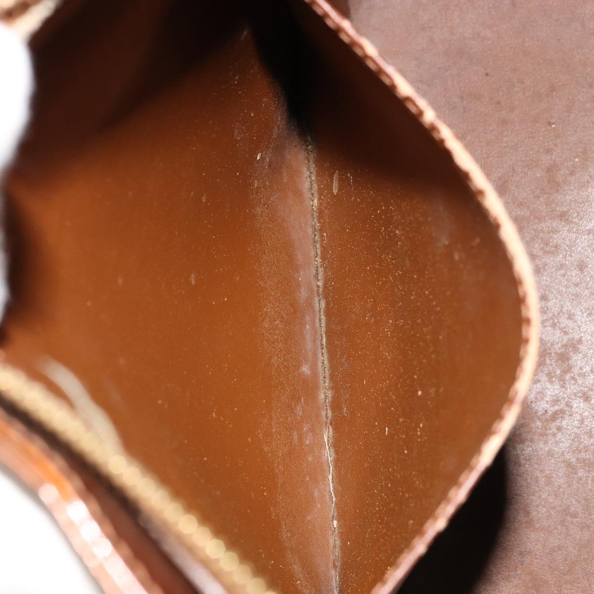 LOUIS VUITTON Monogram Vernis Houston Hand Bag Bronze M91122 LV Auth bs34850