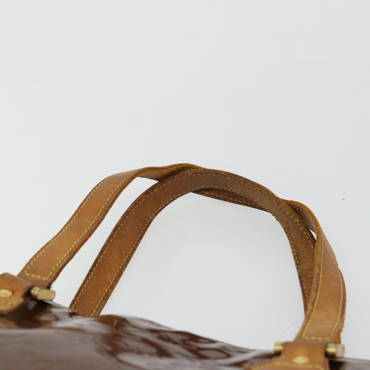 LOUIS VUITTON Monogram Vernis Houston Hand Bag Bronze M91122 LV Auth bs34850