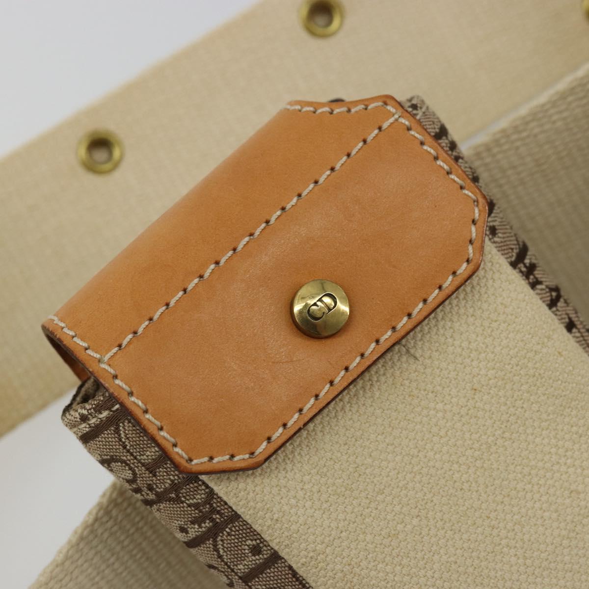 Christian Dior Trotter Canvas Belt Bag Street Chic Beige Gold Auth bs34856A
