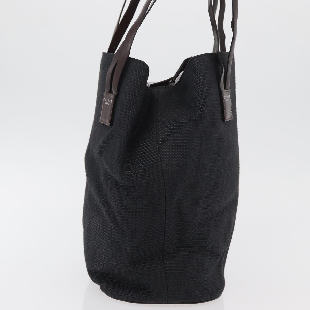 CELINE Tote Bag Canvas Black Auth bs34859