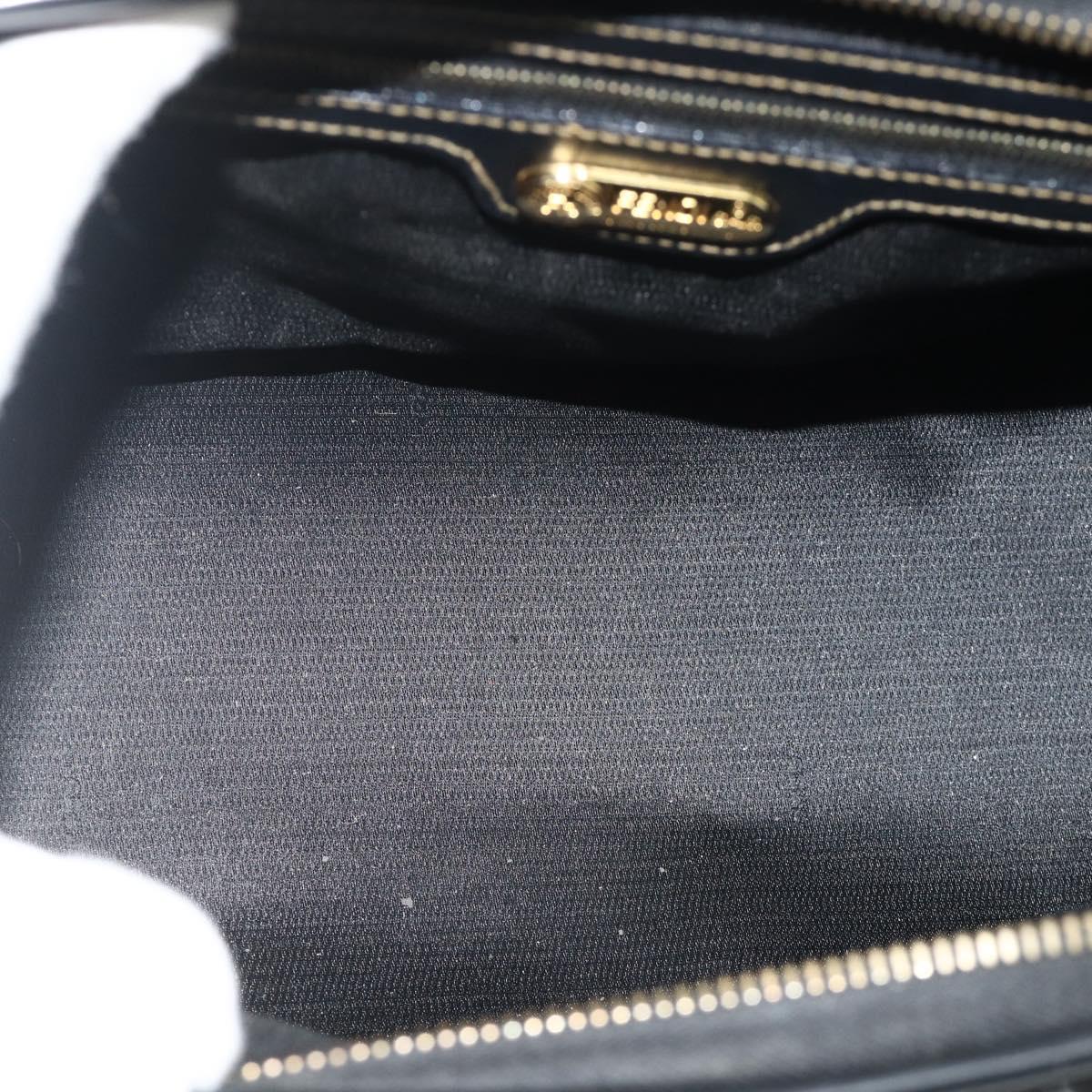 FENDI Pecan Canvas Mini Boston Bag PVC Black Brown Auth bs34863