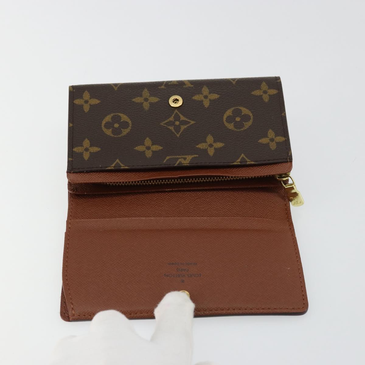 LOUIS VUITTON Monogram Porte Monnaie Billets Tresor Wallet M61730 Auth bs34870