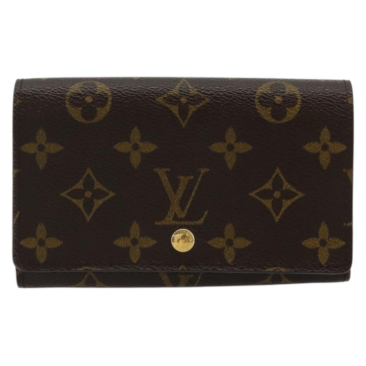 LOUIS VUITTON Monogram Porte Monnaie Billets Tresor Wallet M61730 Auth bs34870