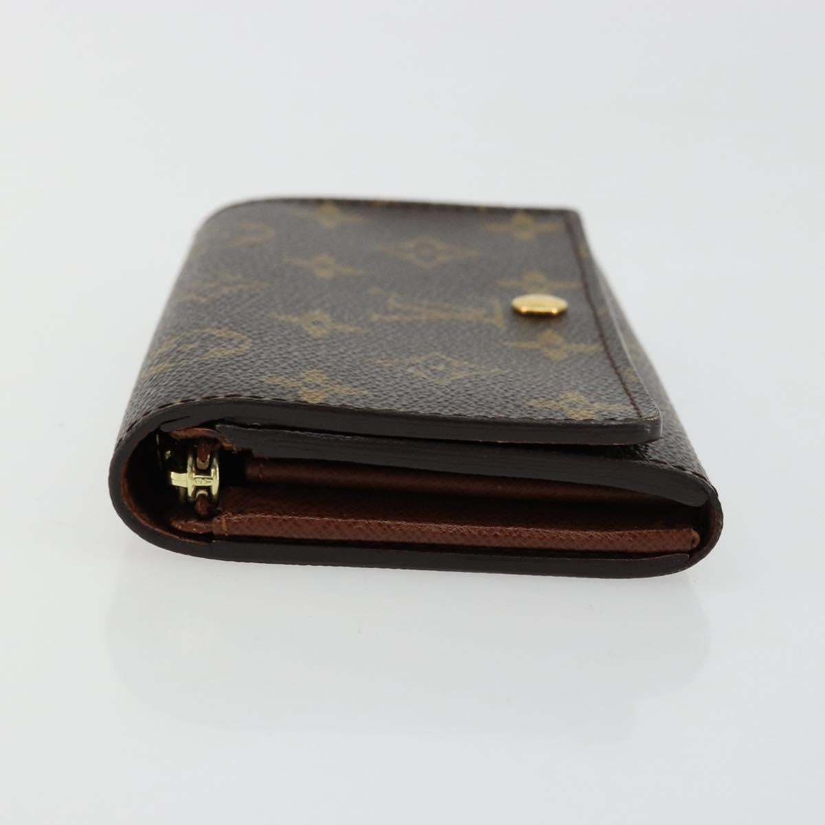LOUIS VUITTON Monogram Porte Monnaie Billets Tresor Wallet M61730 Auth bs34870