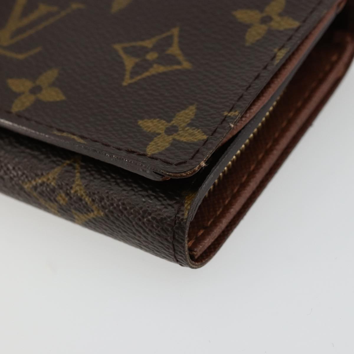 LOUIS VUITTON Monogram Porte Monnaie Billets Tresor Wallet M61730 Auth bs34870
