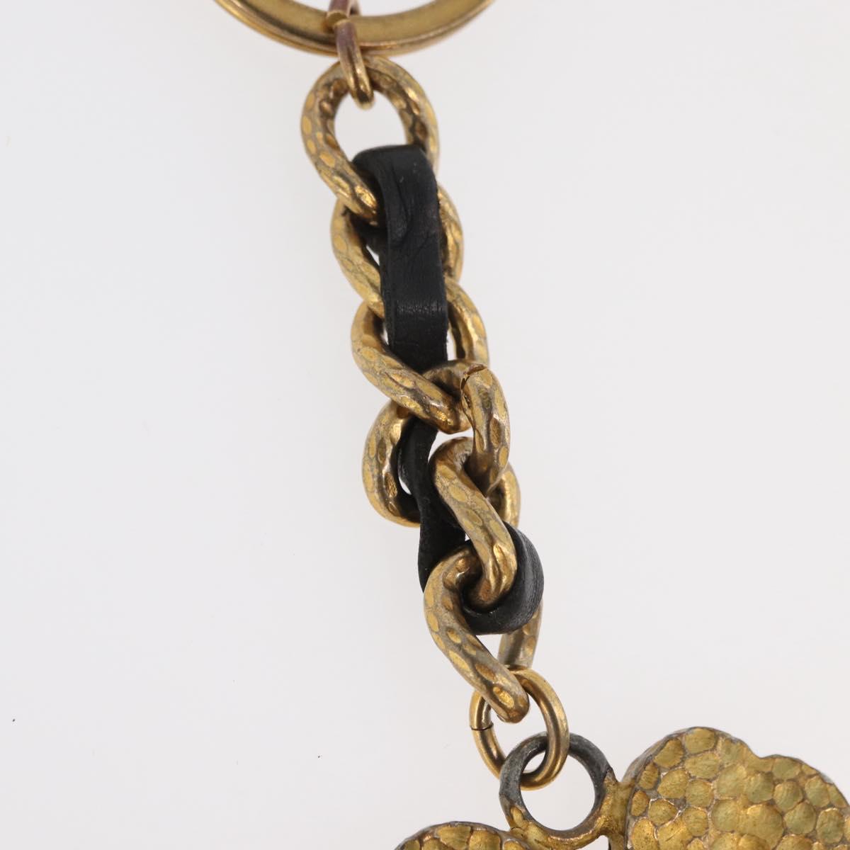 CHANEL COCO Mark Key Ring Charm metal Gold CC Auth bs34873