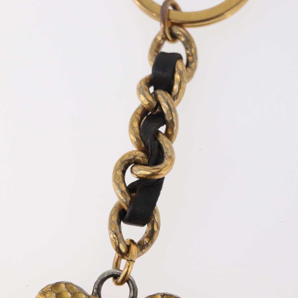 CHANEL COCO Mark Key Ring Charm metal Gold CC Auth bs34873