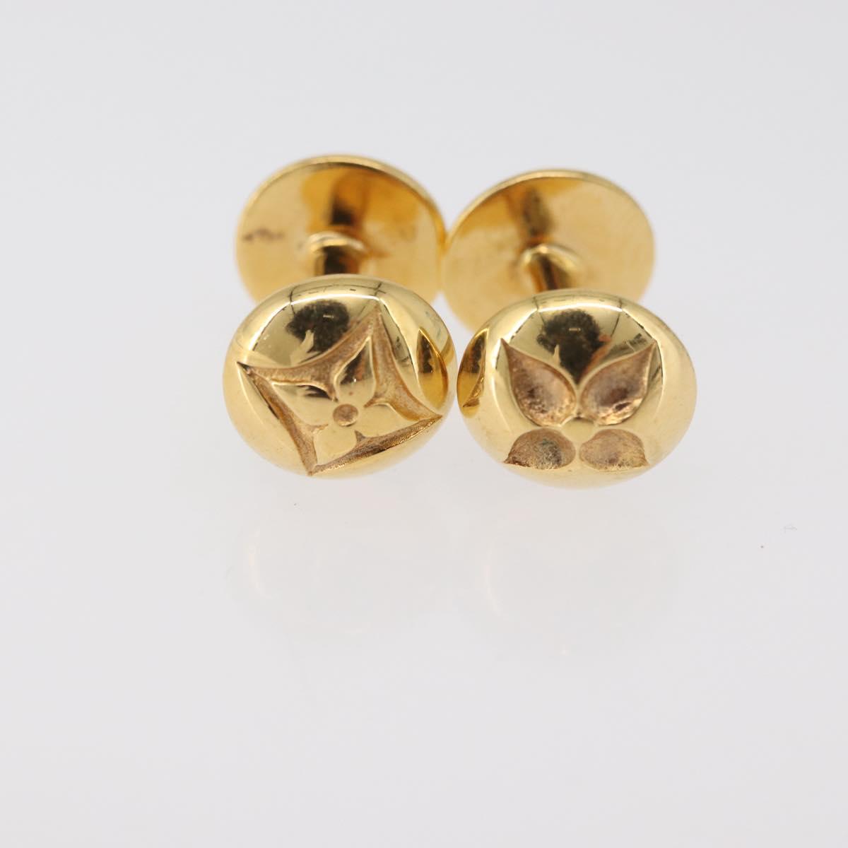 LOUIS VUITTON Buton de Manchette Cuffs metal 3 Set Gold Silver LV Auth bs34886