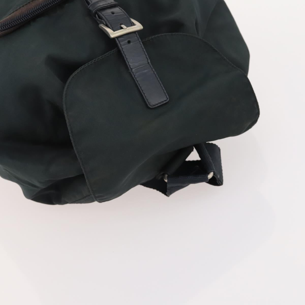 PRADA Backpack Nylon 2 Set Black Khaki Auth bs34889
