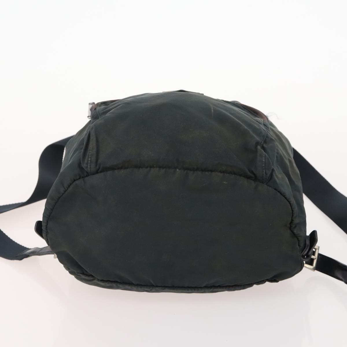 PRADA Backpack Nylon 2 Set Black Khaki Auth bs34889