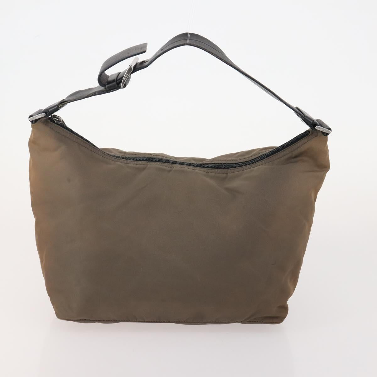 PRADA Shoulder Bag Canvas Nylon Leather 3 Set Brown White Auth bs34891