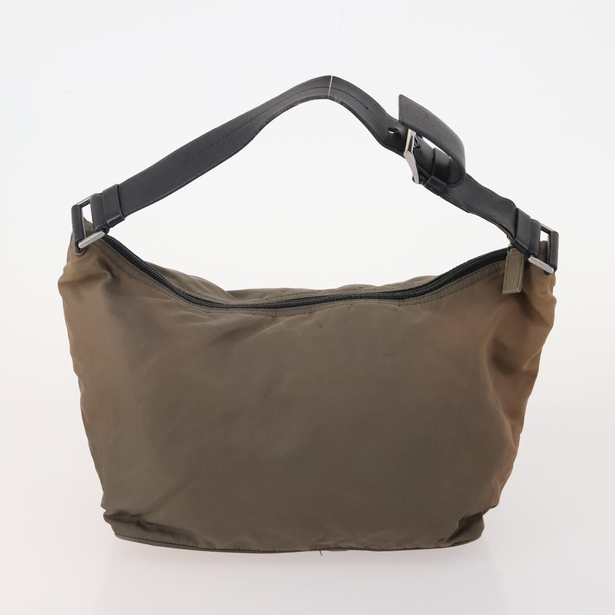 PRADA Shoulder Bag Canvas Nylon Leather 3 Set Brown White Auth bs34891