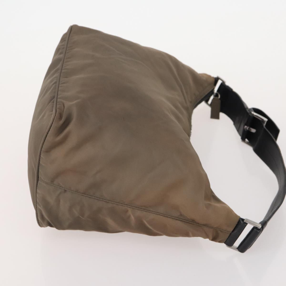 PRADA Shoulder Bag Canvas Nylon Leather 3 Set Brown White Auth bs34891