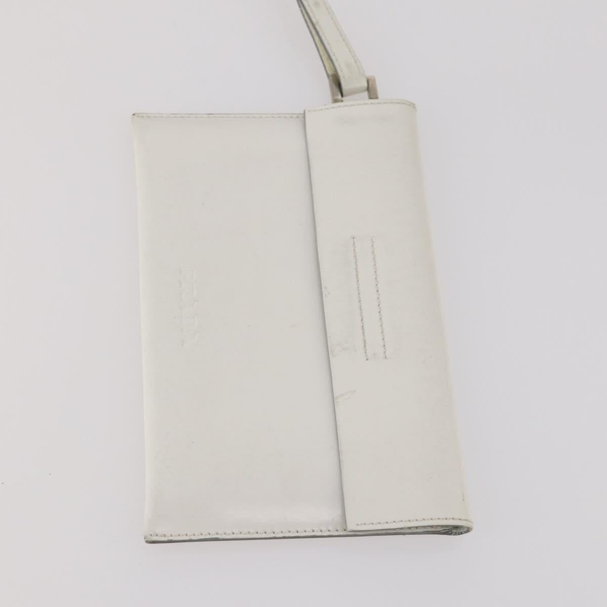 PRADA Shoulder Bag Canvas Nylon Leather 3 Set Brown White Auth bs34891