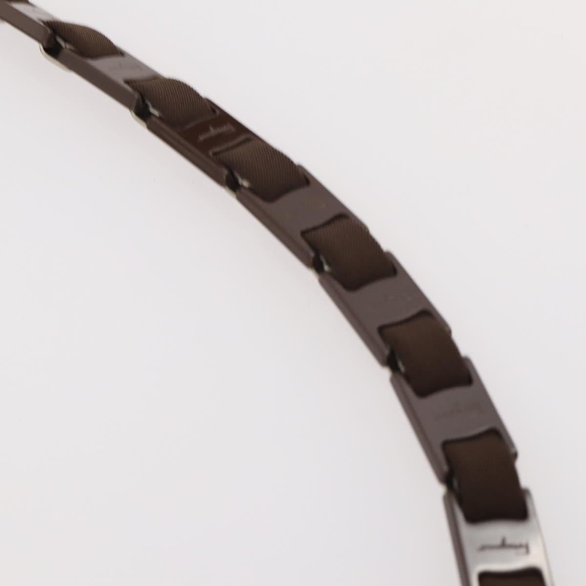 Salvatore Ferragamo Vala Bag Nylon Leather 2 Set Black Brown Auth bs34892