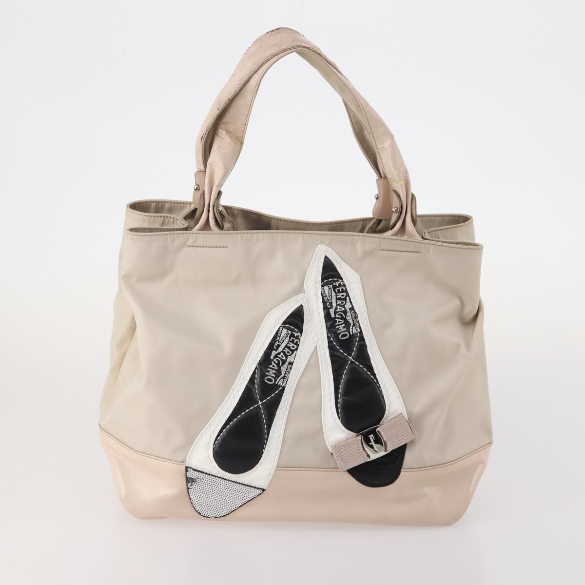 Salvatore Ferragamo Shoulder Bag Nylon 2 Set Pink Dark Brown Auth bs34893