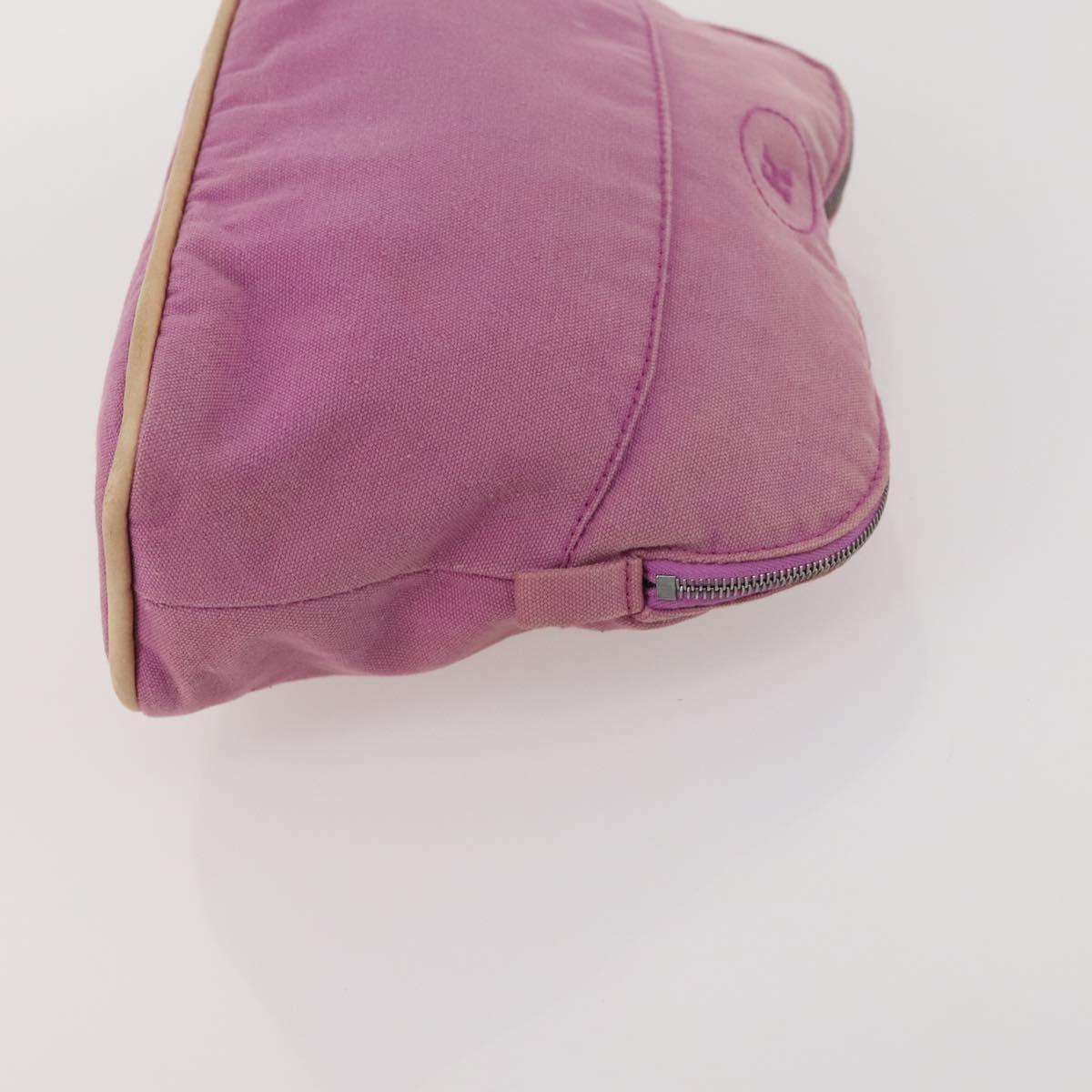 HERMES Fourre Tout Hand Bag Canvas 4 Set Bordeaux White pink Auth bs34897