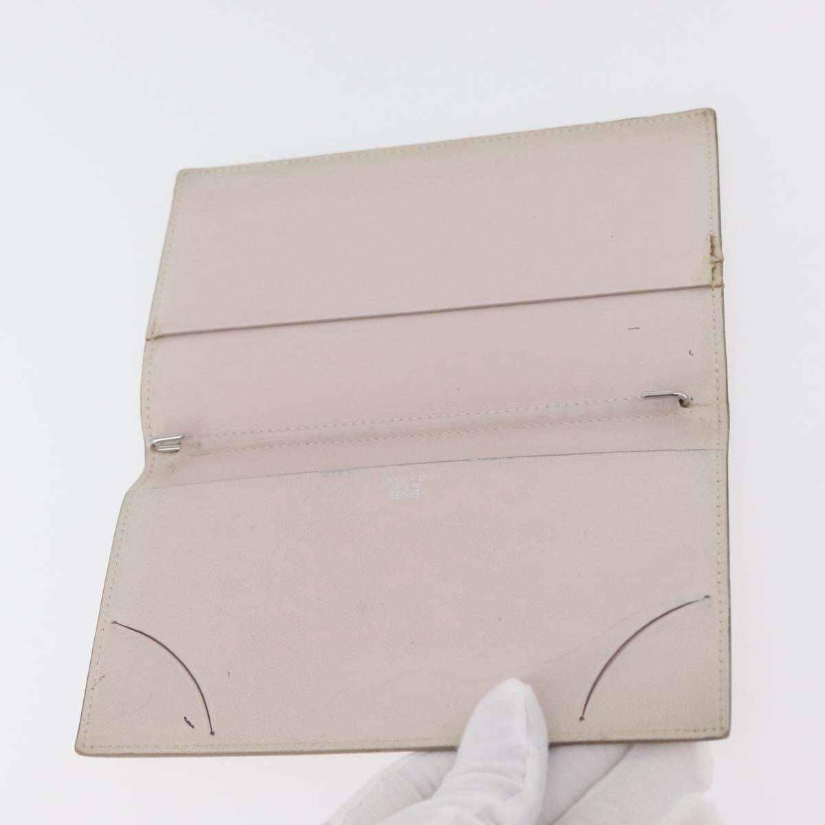 HERMES Wallet Leather 3 Set Pink Red beige Auth bs34898