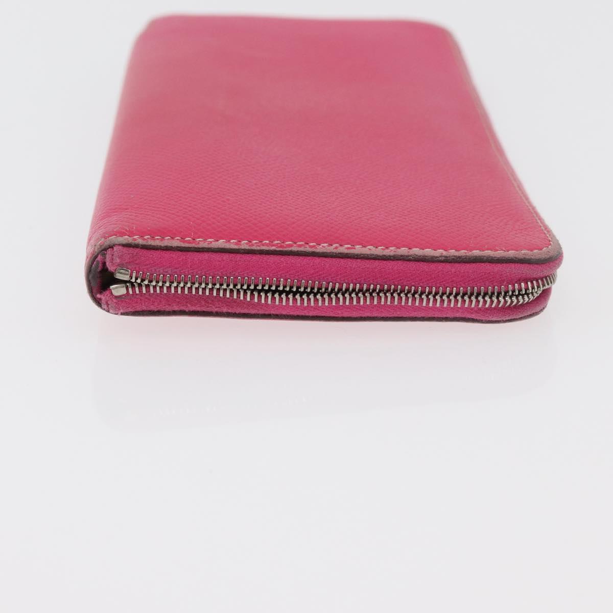 HERMES Wallet Leather 3 Set Pink Red beige Auth bs34898