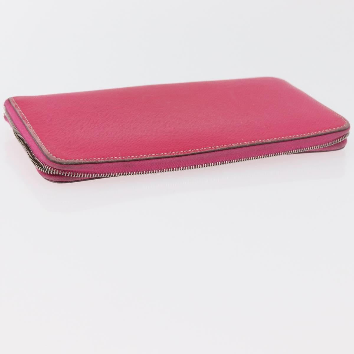 HERMES Wallet Leather 3 Set Pink Red beige Auth bs34898