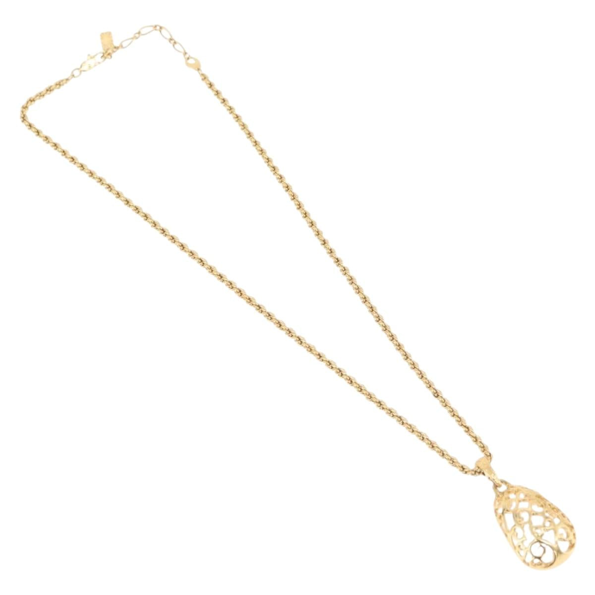 SAINT LAURENT Necklace metal Gold Tone Auth bs34901A