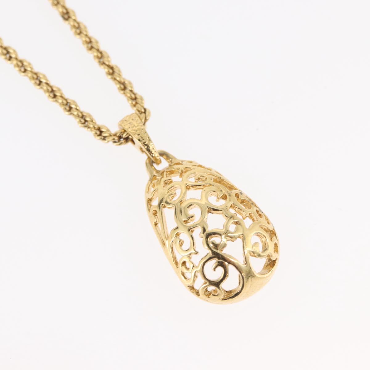 SAINT LAURENT Necklace metal Gold Tone Auth bs34901A
