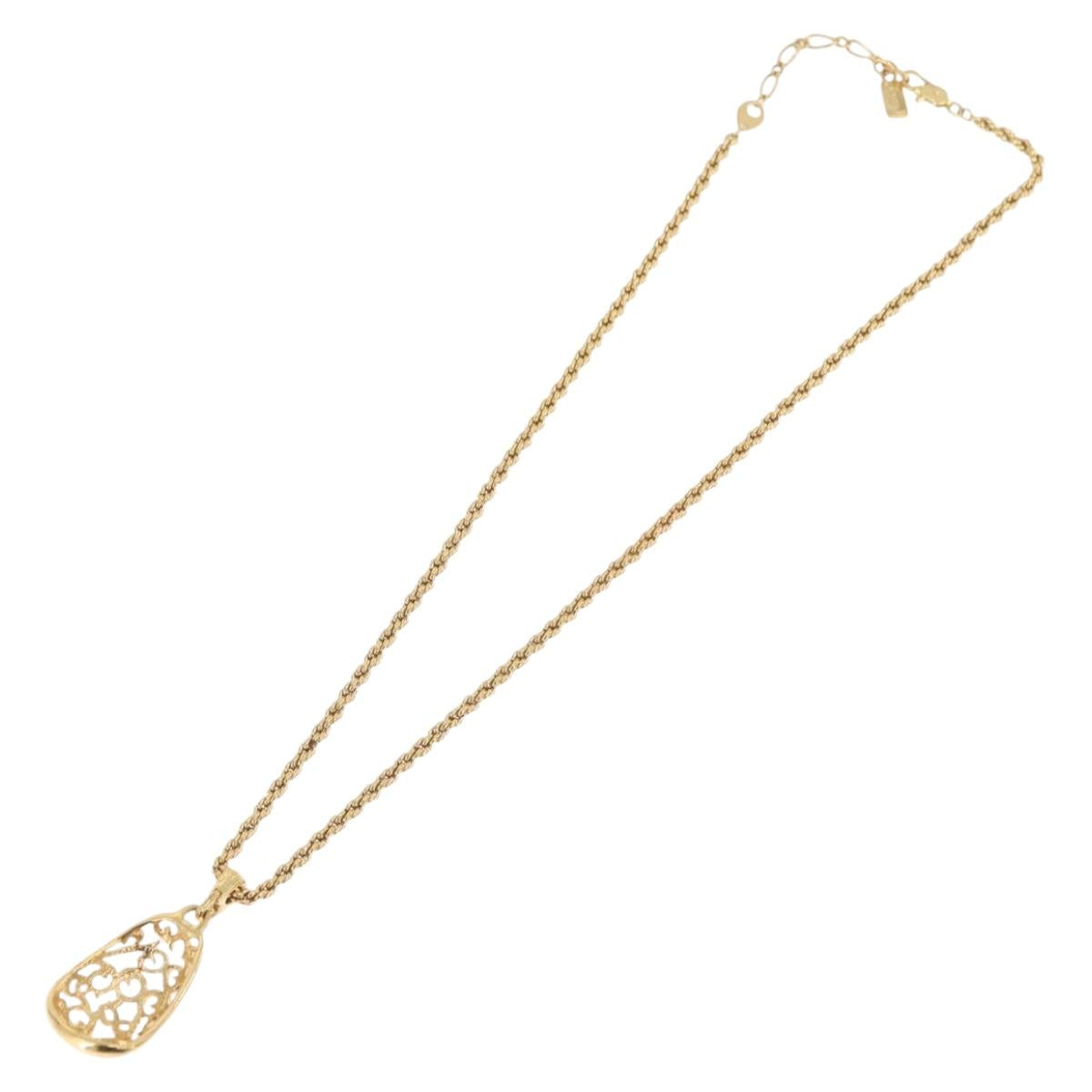 SAINT LAURENT Necklace metal Gold Tone Auth bs34901A