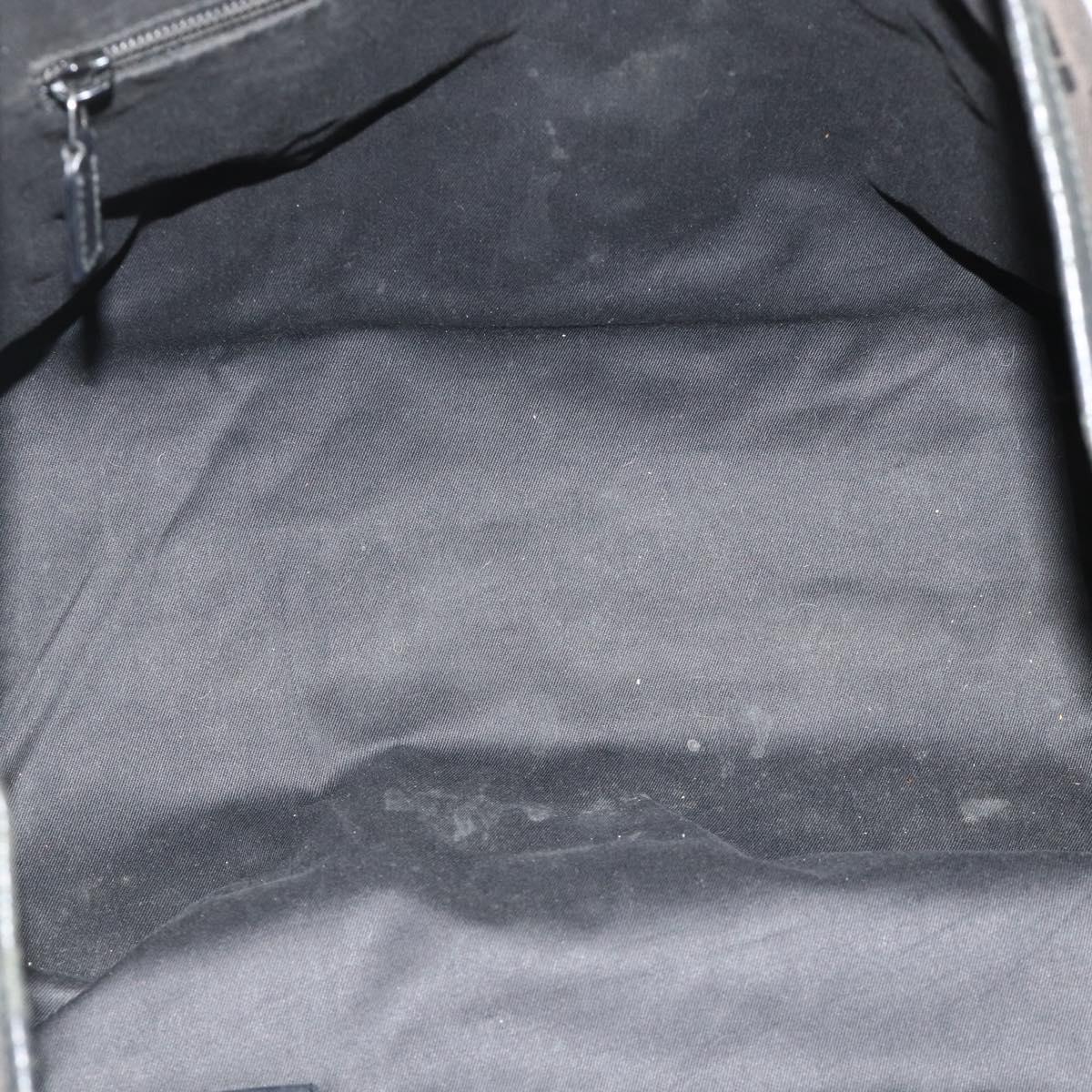GUCCI Tote Bag Canvas 2way Black Silver 240058 Auth bs34902