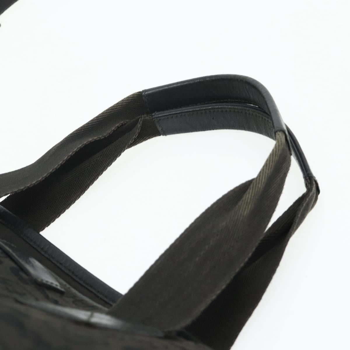 GUCCI Tote Bag Canvas 2way Black Silver 240058 Auth bs34902