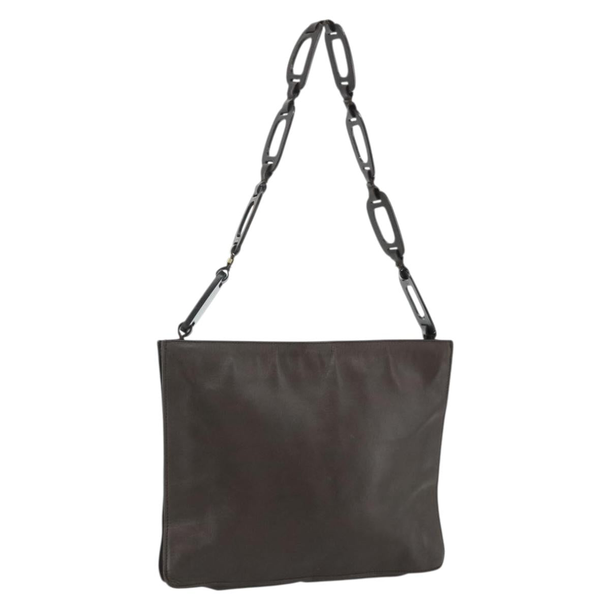 GUCCI Shoulder Bag Leather Brown 001 2122 1822 Auth bs34903