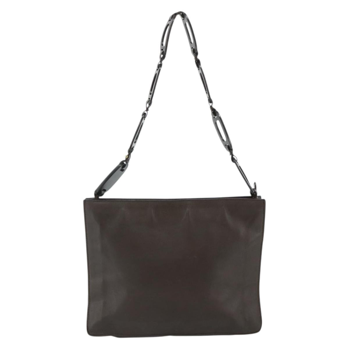 GUCCI Shoulder Bag Leather Brown 001 2122 1822 Auth bs34903