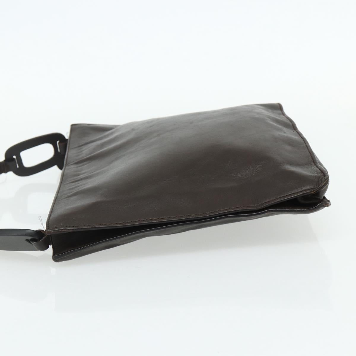 GUCCI Shoulder Bag Leather Brown 001 2122 1822 Auth bs34903