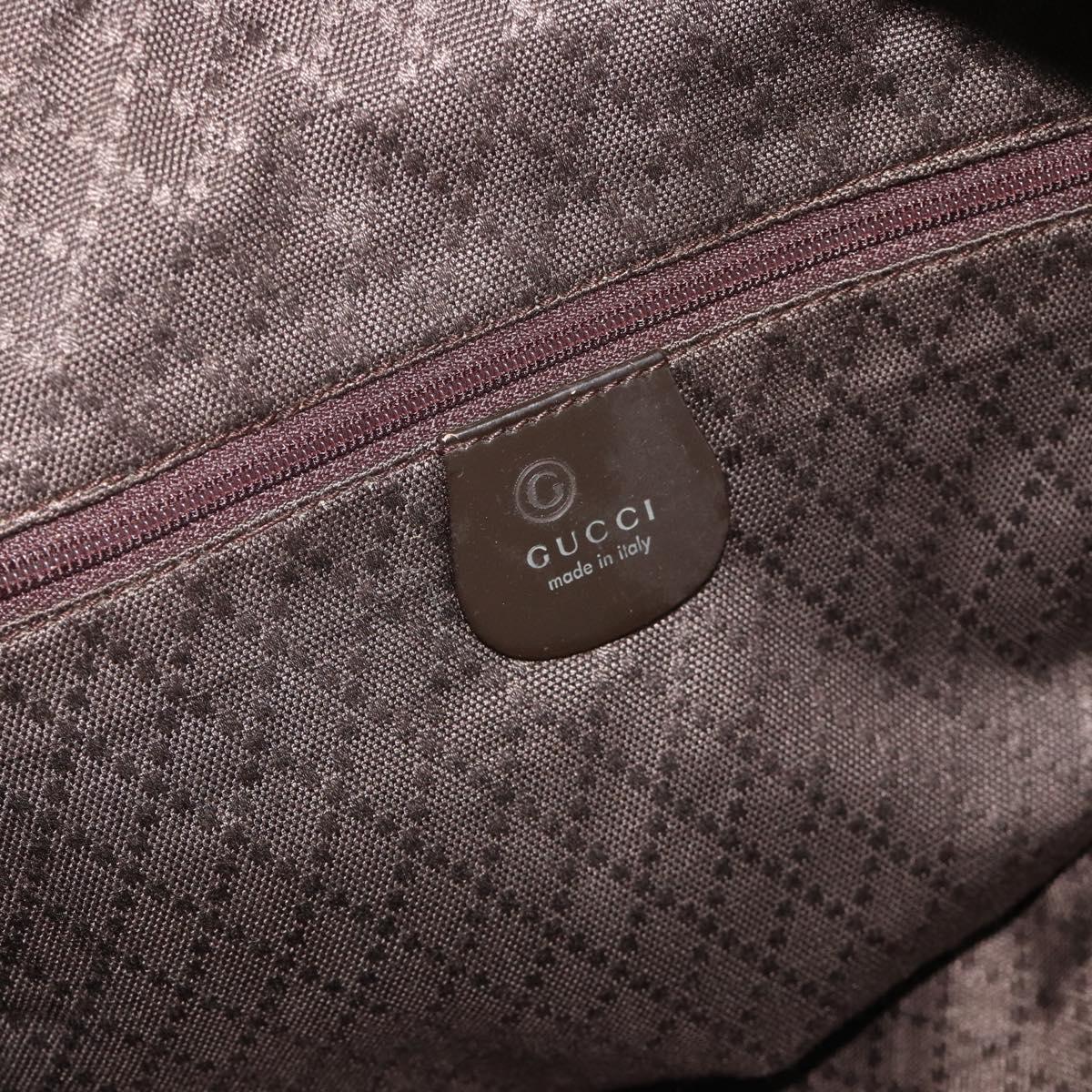 GUCCI Bamboo Tote Bag Nylon Khaki Silver 002 2058 0412 5 Auth bs34905