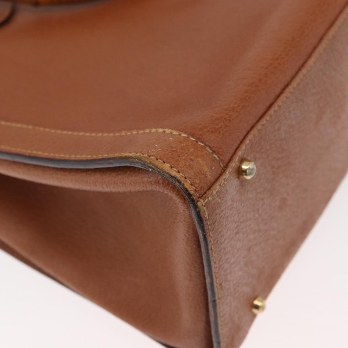 GUCCI Bamboo Tote Bag Leather Brown Gold 002 1186 0260 Auth bs34911