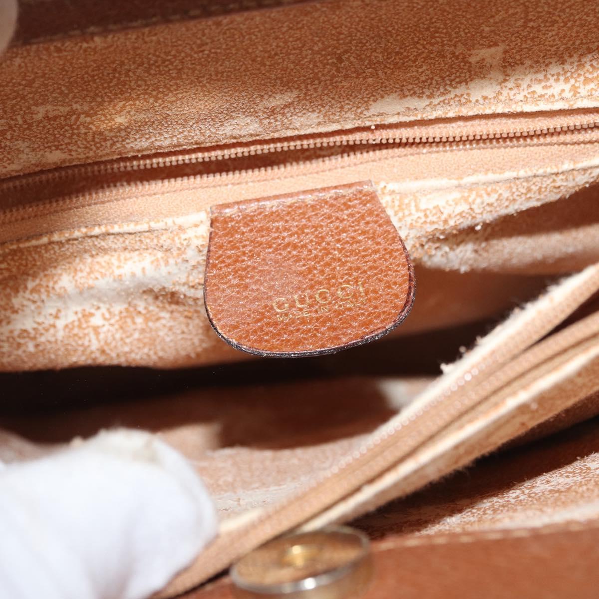 GUCCI Bamboo Tote Bag Leather Brown Gold 002 1186 0260 Auth bs34911