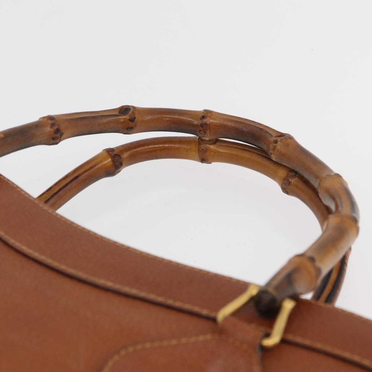 GUCCI Bamboo Tote Bag Leather Brown Gold 002 1186 0260 Auth bs34911
