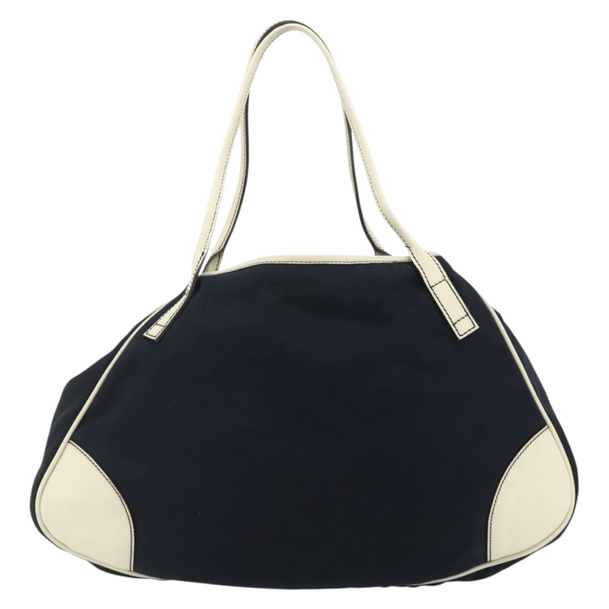 GUCCI Tote Bag Canvas Gold Navy 169949 Auth bs34912