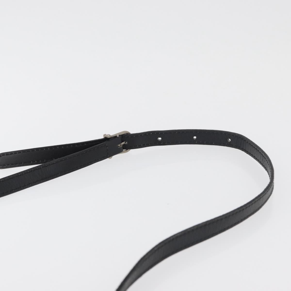 CELINE Shoulder Bag Leather Black Gold Auth bs34916