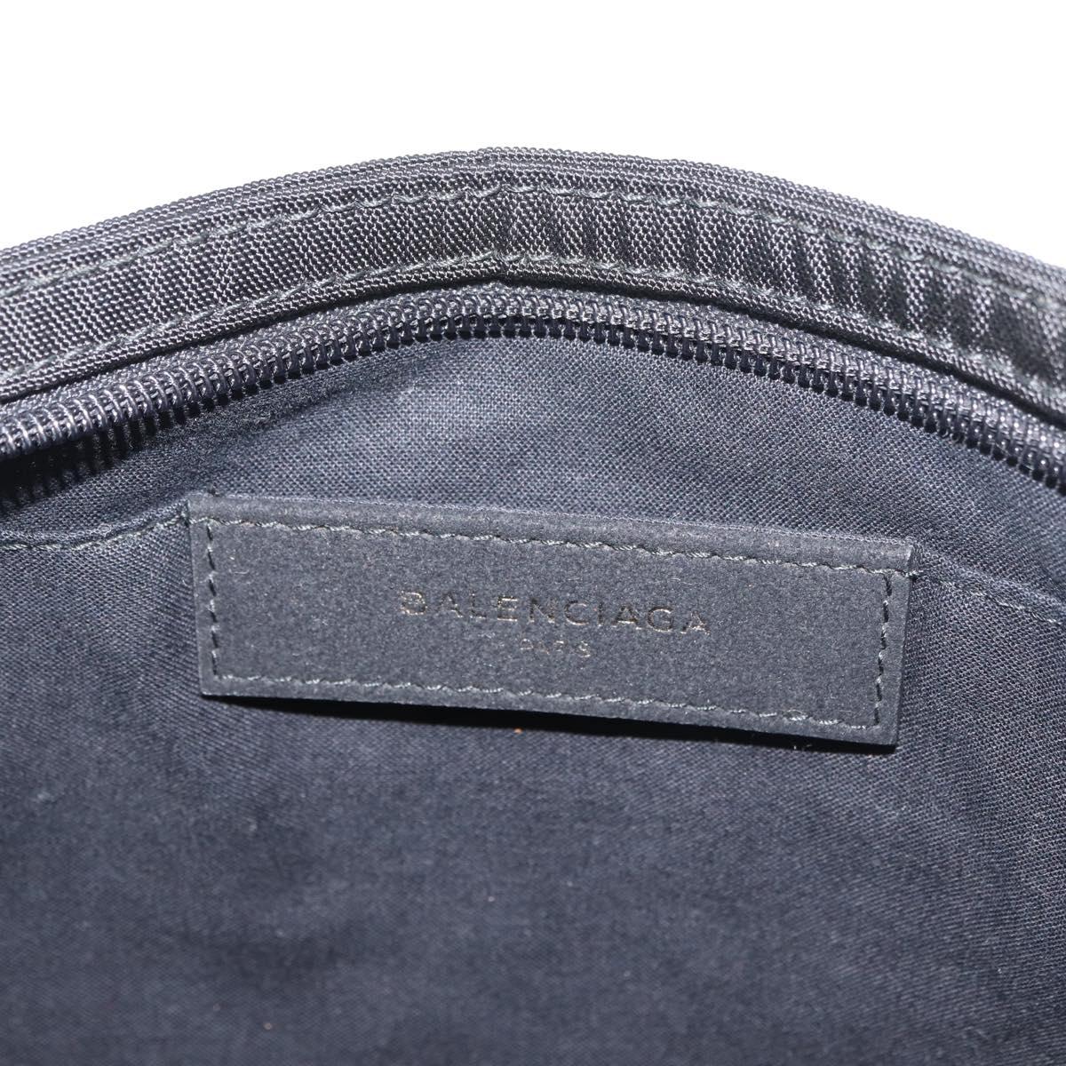BALENCIAGA Clutch Bag Canvas Black Silver 459745 Auth bs34917A
