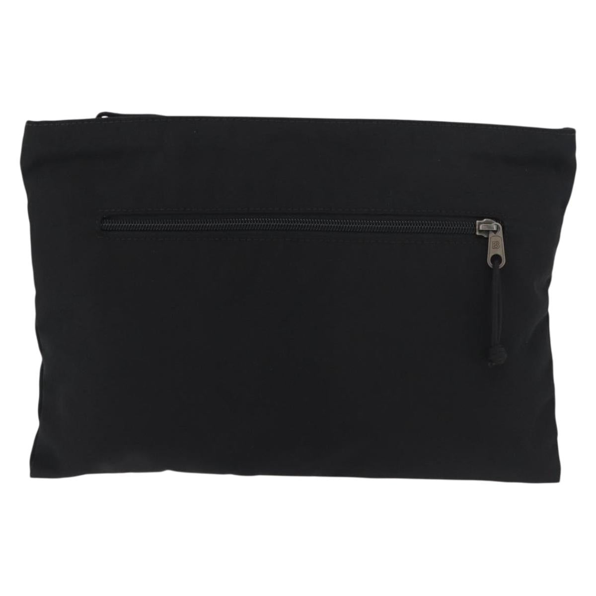 BALENCIAGA Clutch Bag Canvas Black Silver 459745 Auth bs34917A