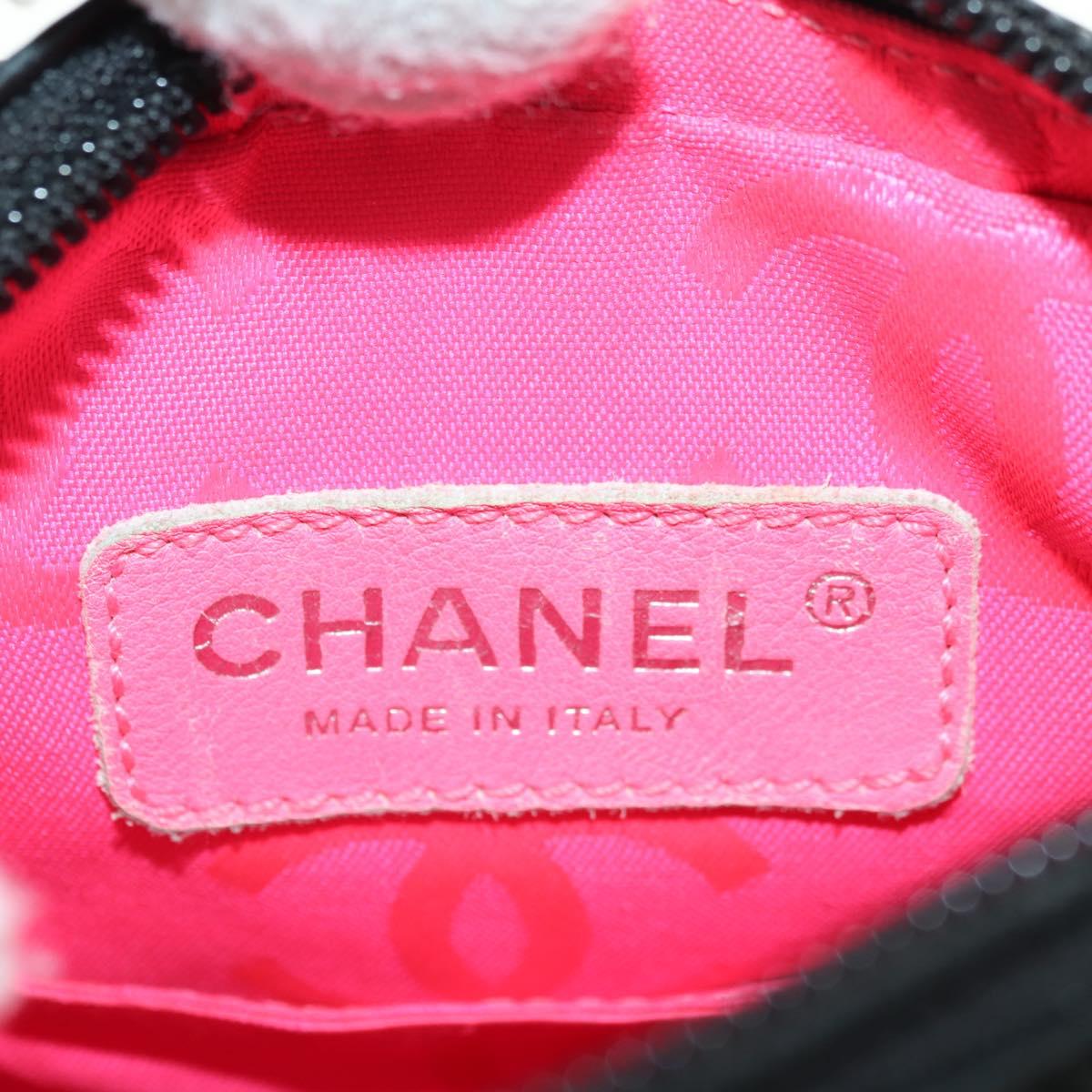 CHANEL Cambon Line Matelasse Shoulder Bag Leather Black Silver CC Auth bs34918M