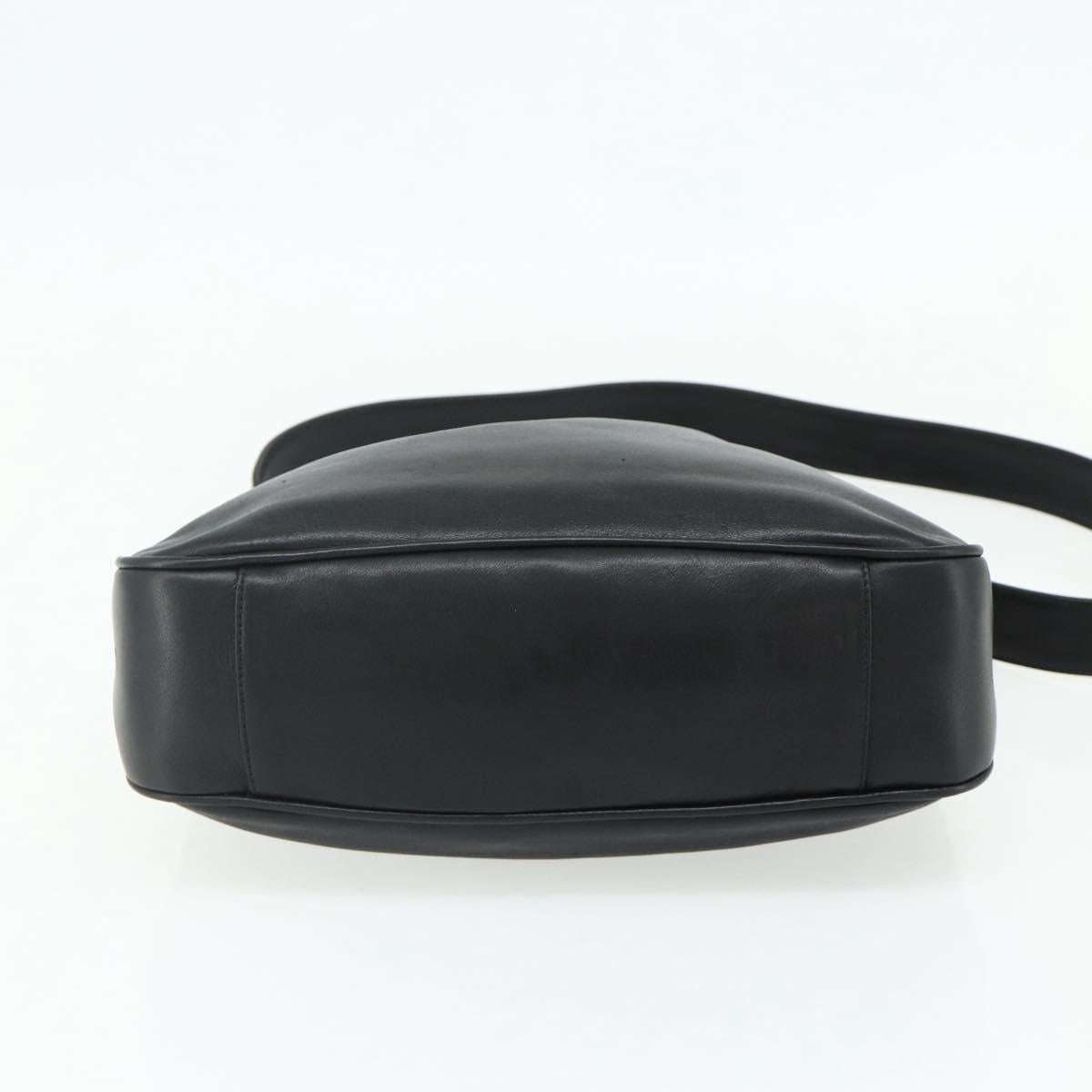 GUCCI Bamboo Hand Bag Leather 2way Black Gold 001 2123 1638 Auth bs34924
