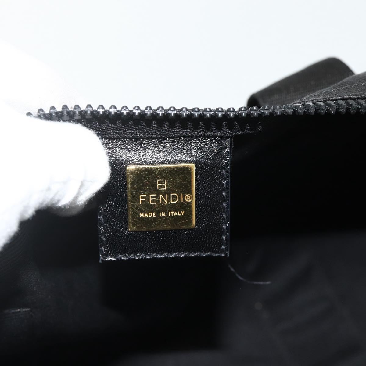 FENDI Hand Bag Nylon 2way Black Gold Auth bs34931