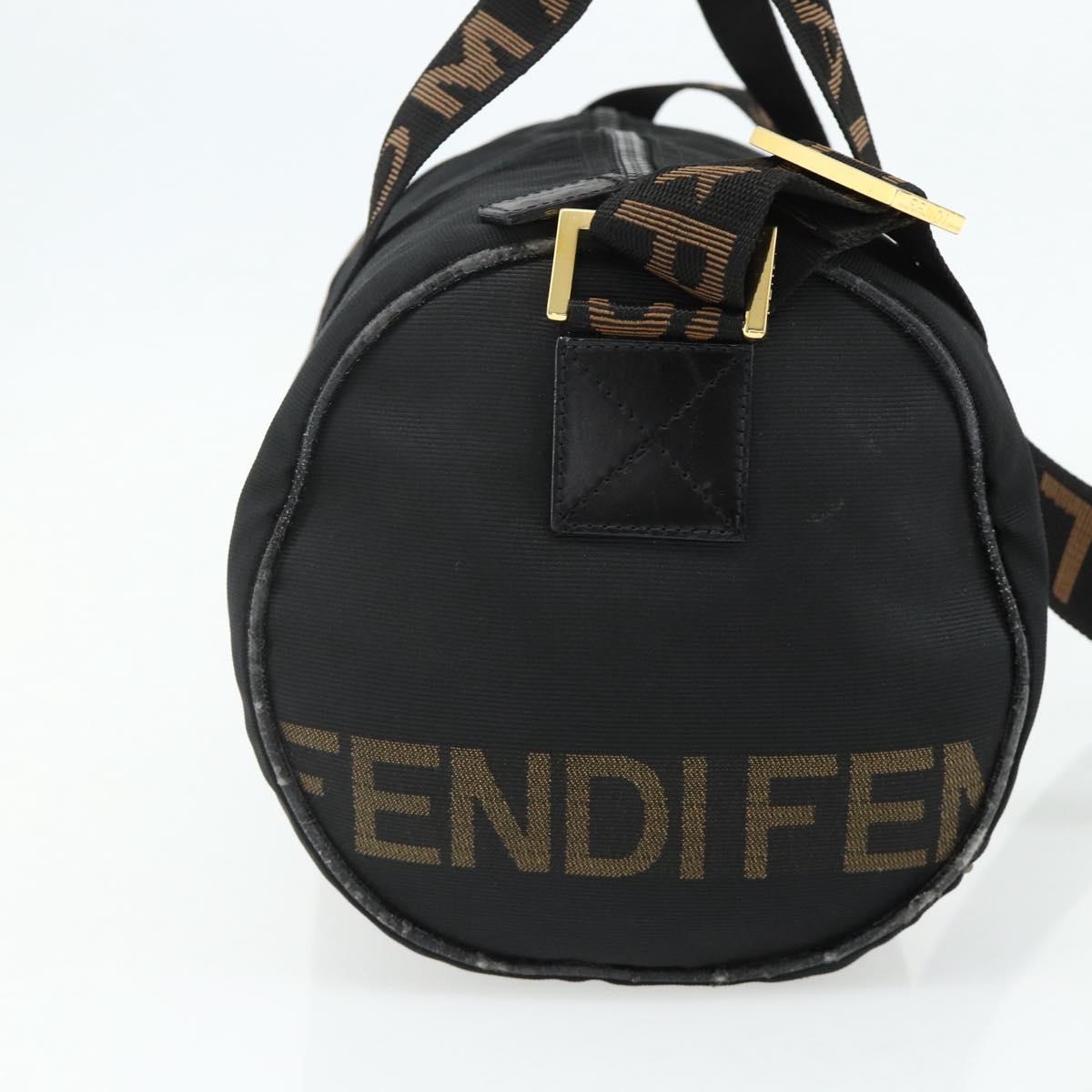 FENDI Hand Bag Nylon 2way Black Gold Auth bs34931