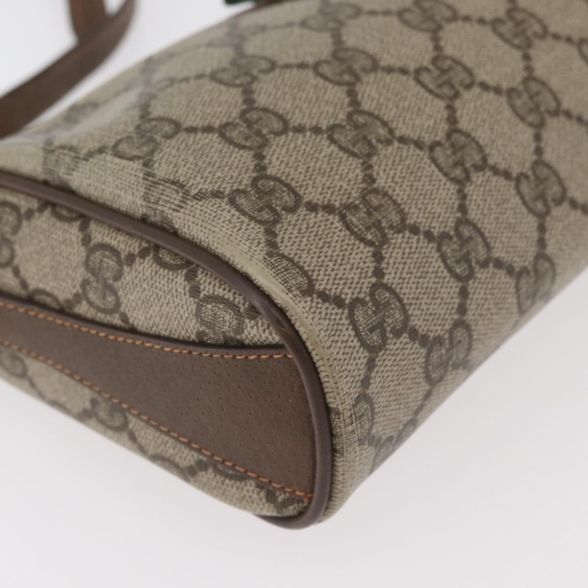 GUCCI GG Supreme Web Sherry Line Bag PVC Beige Gold 89 02 018 Auth bs34932