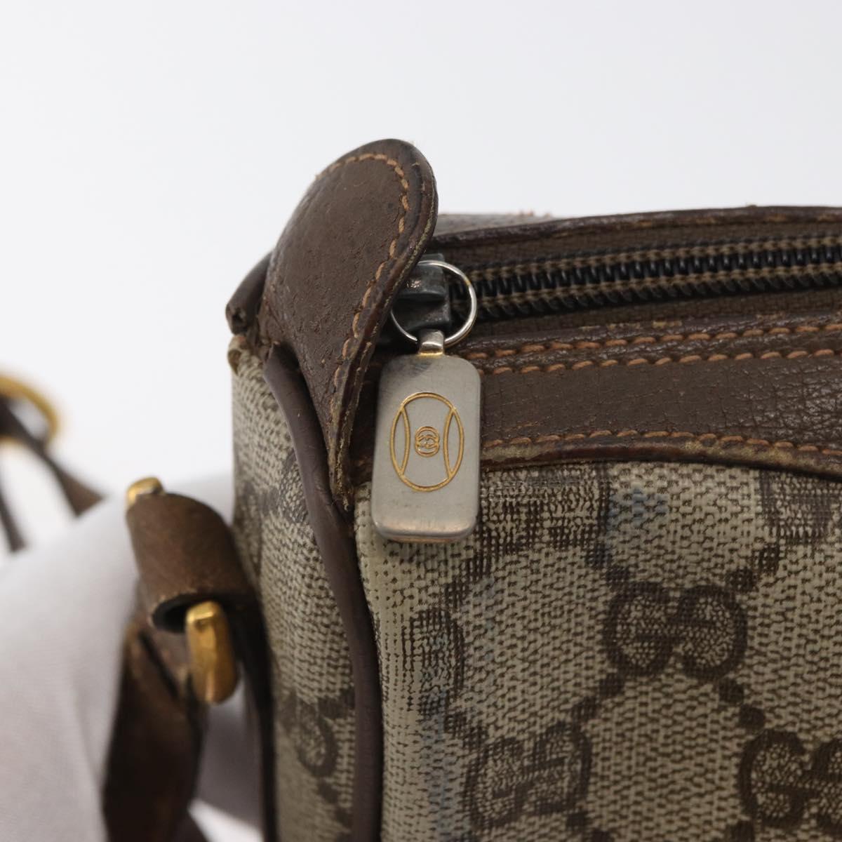 GUCCI GG Supreme Web Sherry Line Bag PVC Beige Gold 89 02 018 Auth bs34932