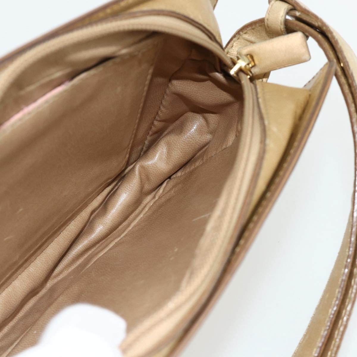 BOTTEGA VENETA Shoulder Bag Leather Gold Auth bs34935
