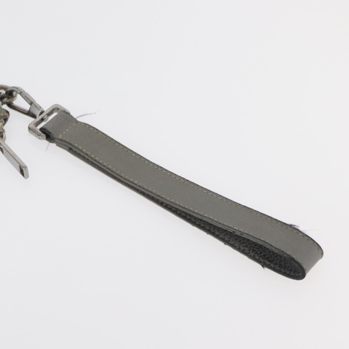 Christian Dior Clutch Bag Leather Gray Silver Auth bs34937